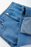 Wide Leg Diamante Cuff Jeans (1)