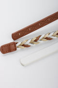 Tan and White 3 Pack Belts (1)
