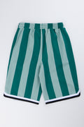 Green Striped Graphic Shorts (2)