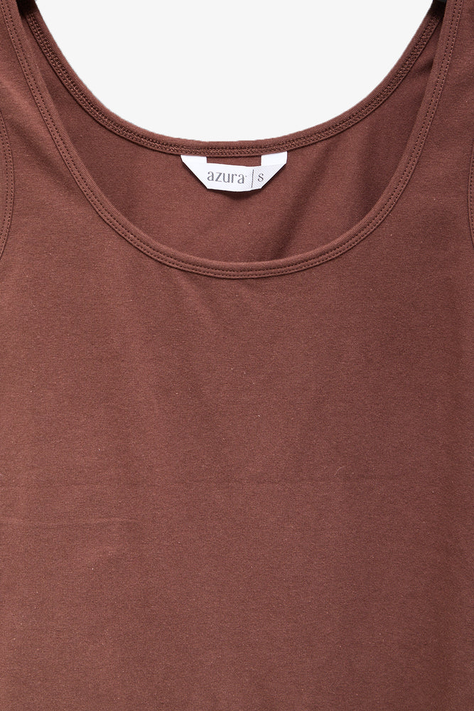 Chocolate Sleeveless Fitted Vest (2)