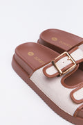 Two Tone Canvas Buckle Sandals (3)