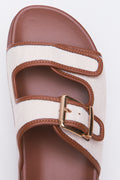 Two Tone Canvas Buckle Sandals (4)