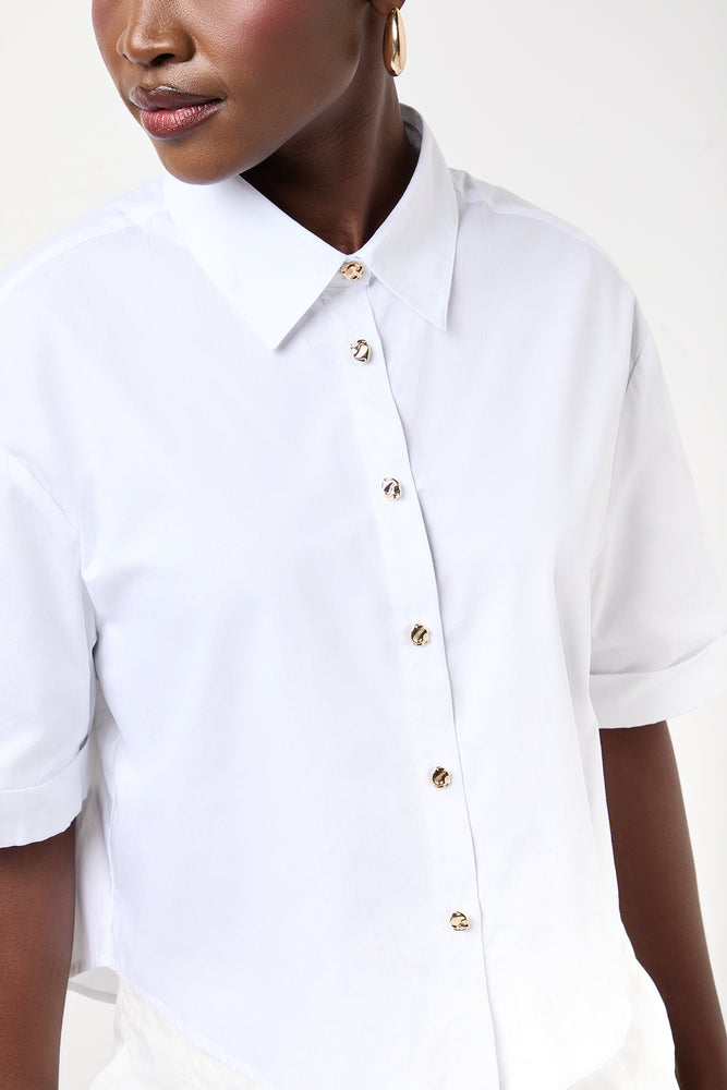 White Short Sleeve Cotton Shirt (3)
