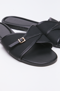 Black Metal Trim Mule Sandals (2)