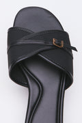 Black Metal Trim Mule Sandals (4)