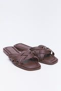 Brown Knot Design Mule Sandals