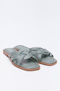 Sage Knot Top Stitch Mule Sandals