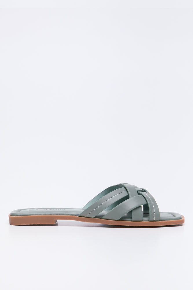 Sage Knot Top Stitch Mule Sandals (1)