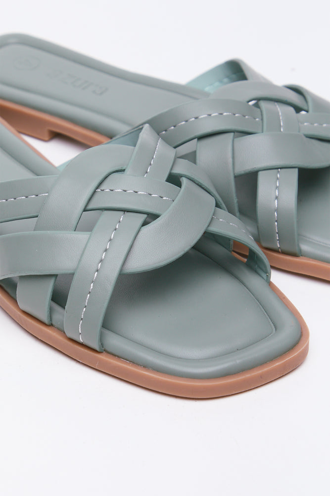 Sage Knot Top Stitch Mule Sandals (2)