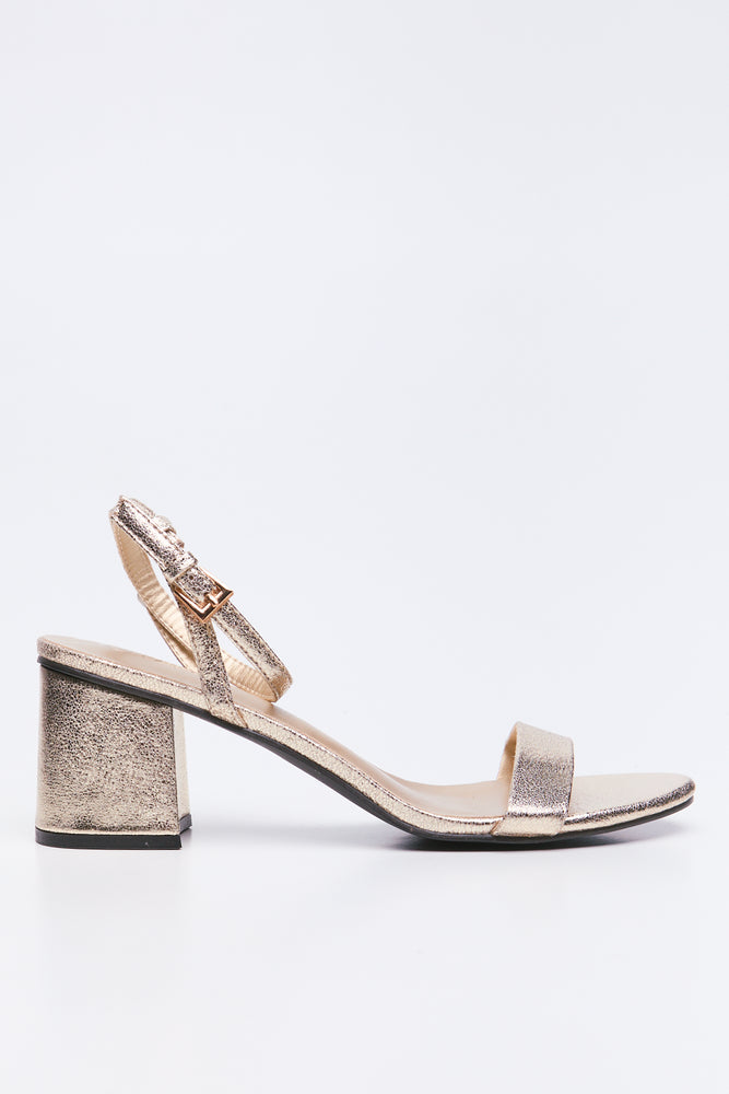 Gold Block Heel Sandals (1)