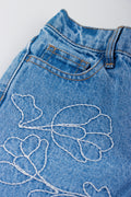 Blue Floral Embroidered Jeans (1)