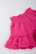 Pink Anglaise Frill Shorts (1)