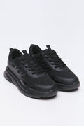 All Black Panel Detail Trainers