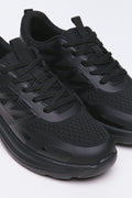 All Black Panel Detail Trainers (2)
