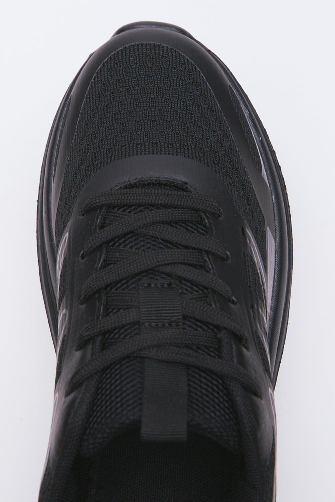 All Black Panel Detail Trainers (4)