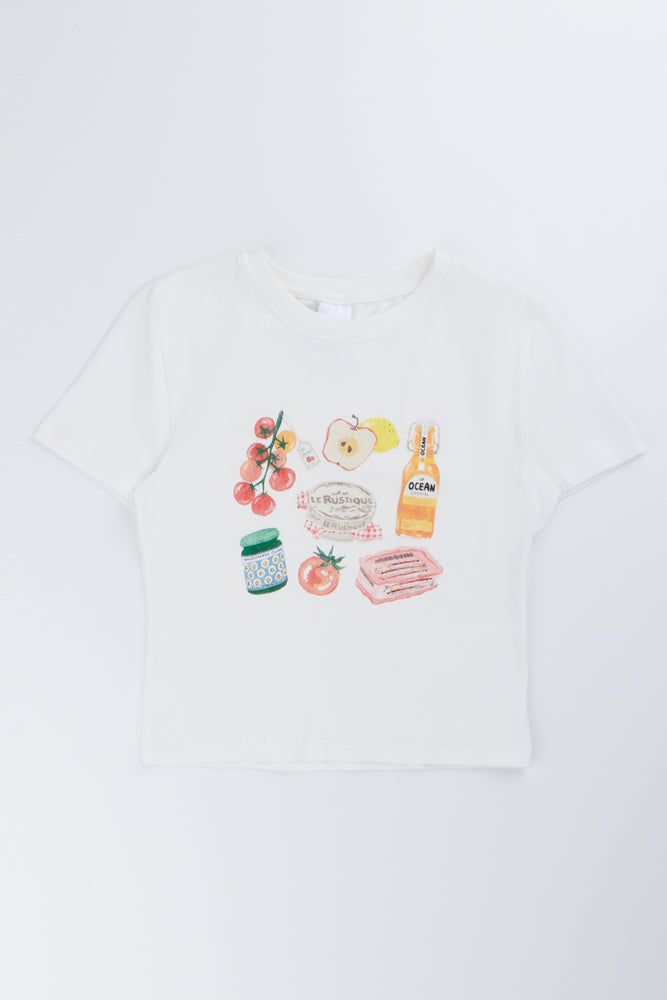 White Fruit Graphic T-Shirt