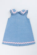 Peter Pan Collar Denim Dress (2)