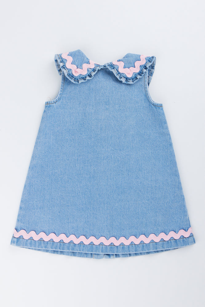 Peter Pan Collar Denim Dress (2)