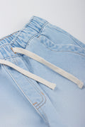 Light Blue Pull On Denim Shorts (1)