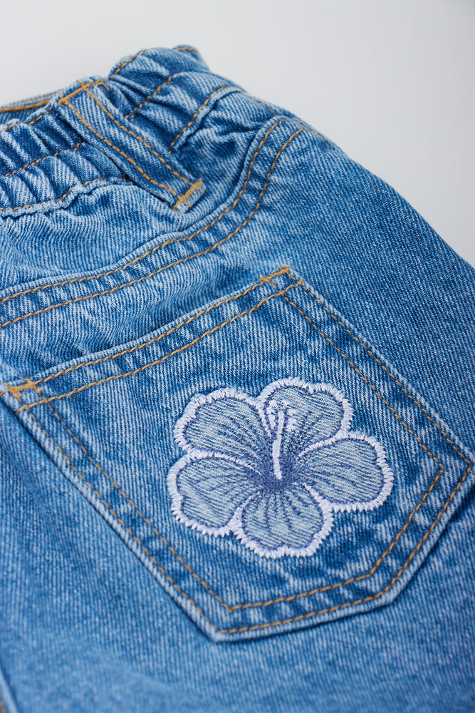 Butterfly Applique Denim Skort (1)