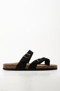 Black Toe Post Footbed Sandals