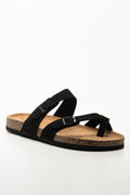 Black Toe Post Footbed Sandals (1)