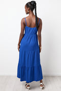Blue Crinkle Textured Midi Dress (2)