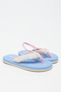 Pastel Palm Print Flip Flops