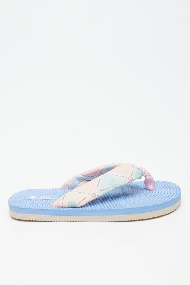 Pastel Palm Print Flip Flops (1)