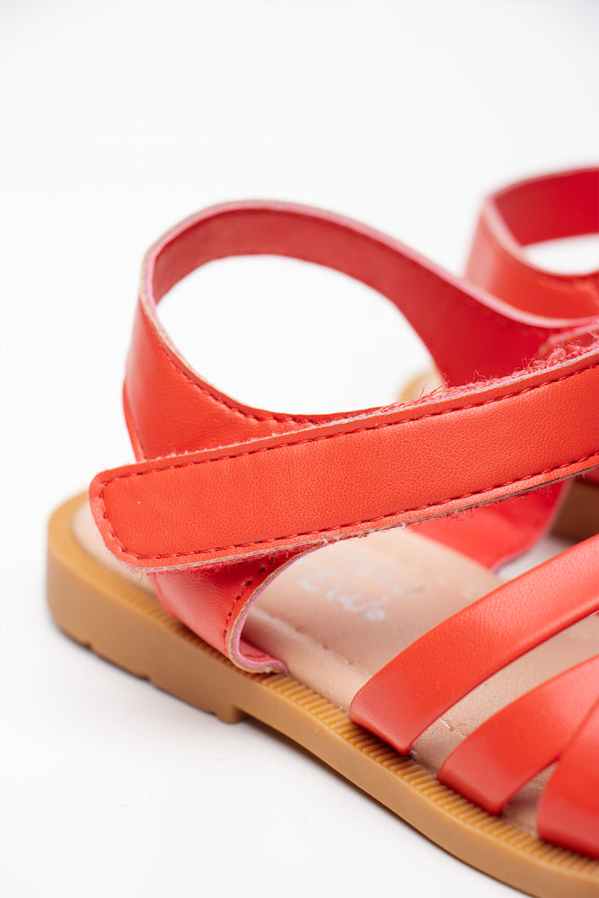 Red Strappy Comfort Sandals (3)