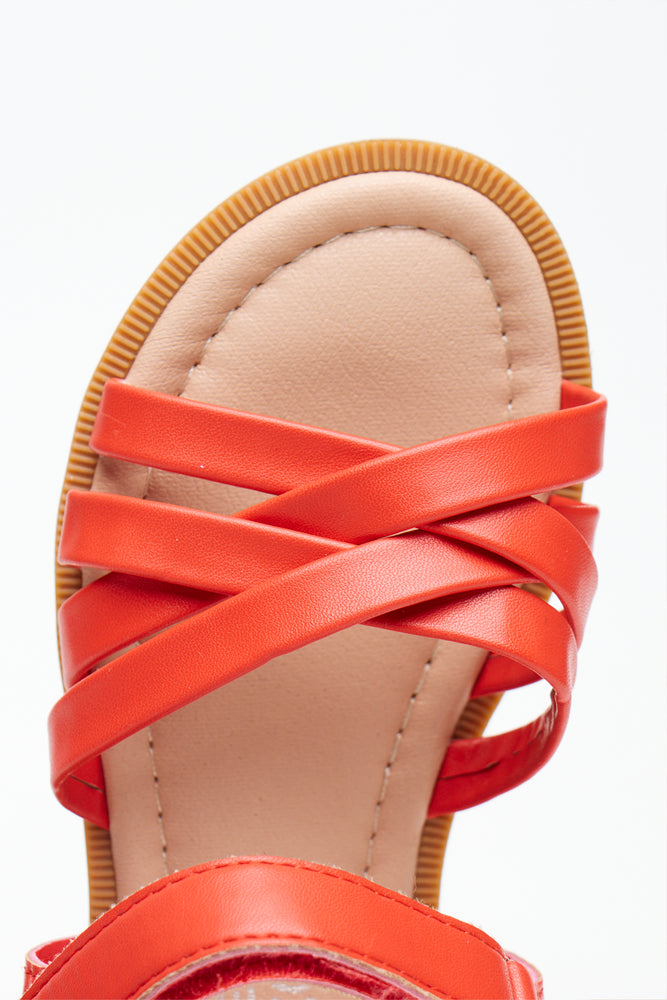 Red Strappy Comfort Sandals (4)