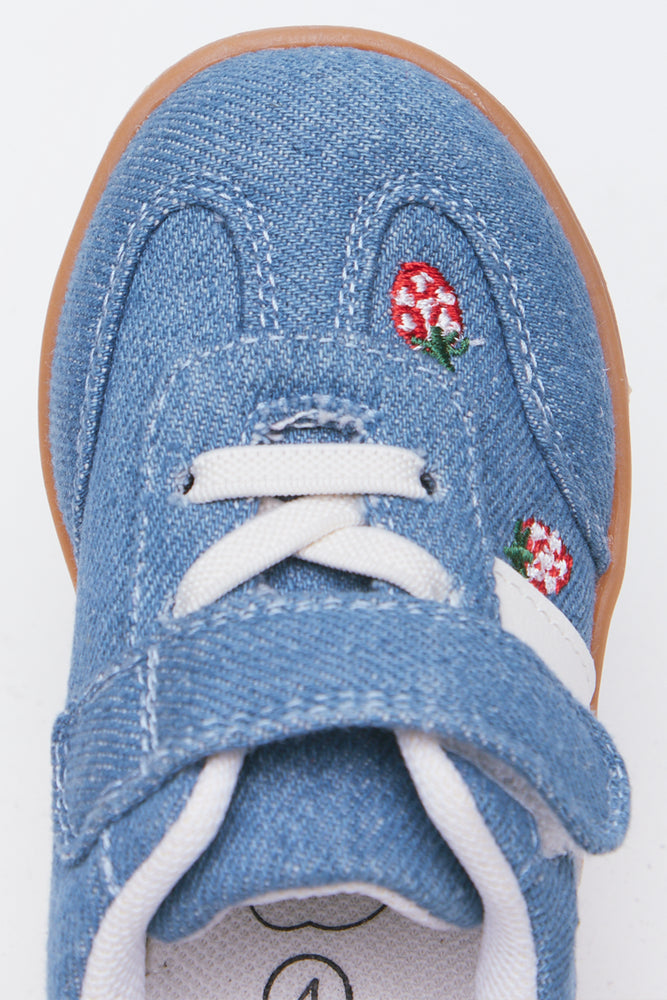 Denim Strawberry Print Sneakers (4)