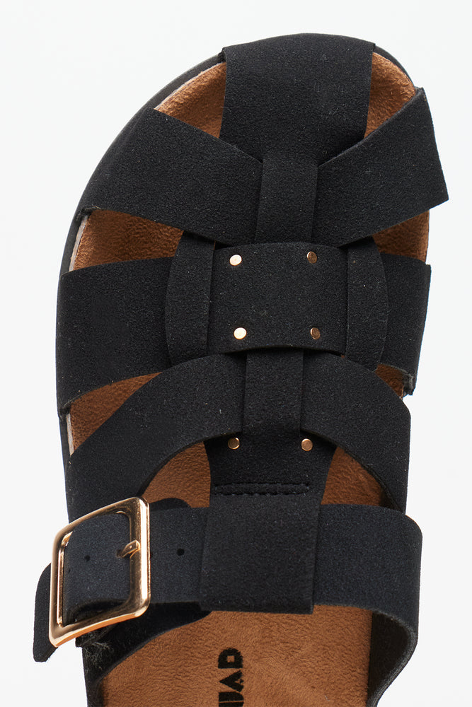 Black Fisherman Mule Sandals (4)