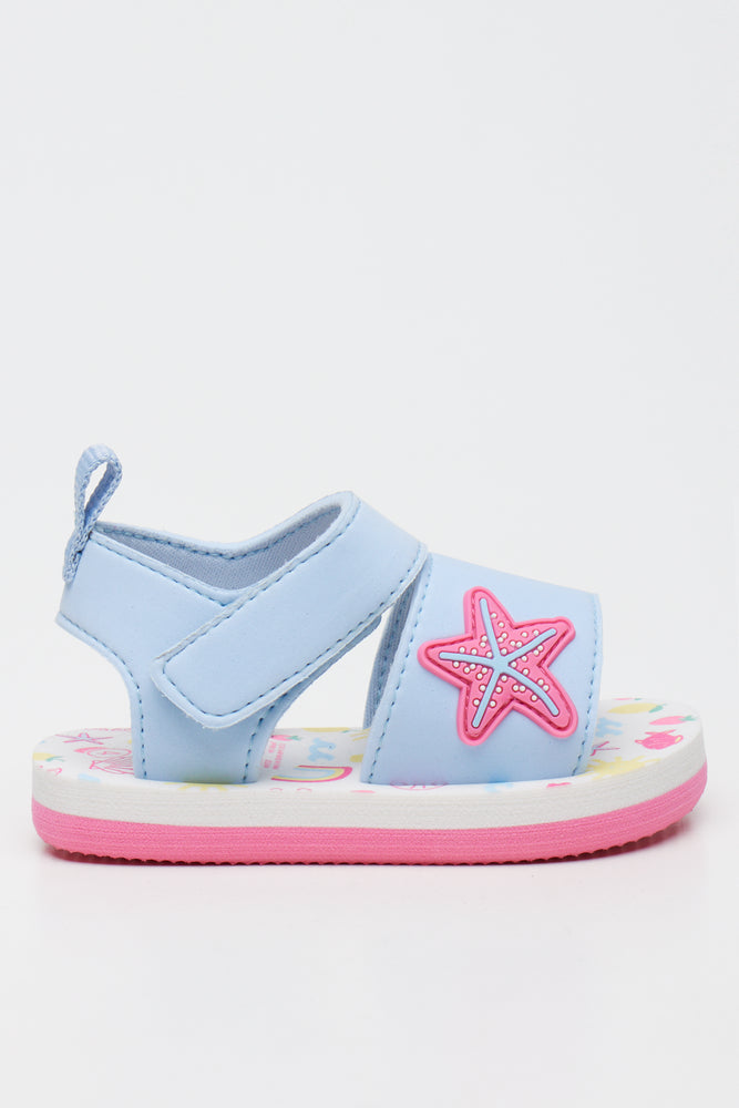 Blue Starfish Print Sandals (1)