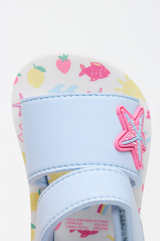 Blue Starfish Print Sandals (4)