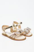 Gold Diamante Bow Sandals