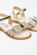 Gold Diamante Bow Sandals (2)