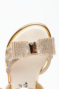 Gold Diamante Bow Sandals (4)
