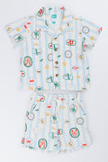 Striped Toweling Short Set
