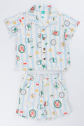 Striped Toweling Short Set (2)