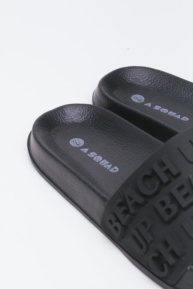 Black 3D Lettering Rubber Slides (3)