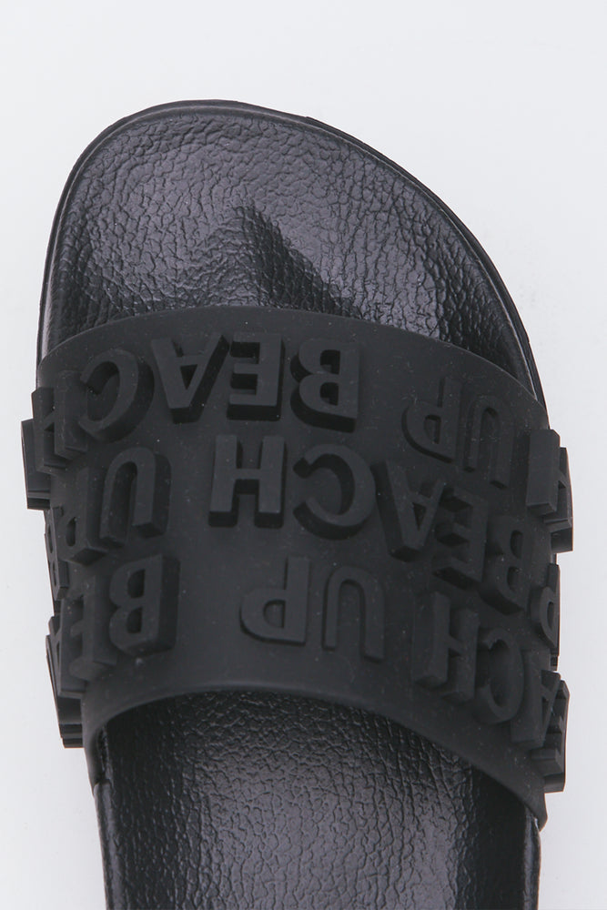 Black 3D Lettering Rubber Slides (4)