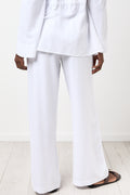 White Lightweight Linen Blend Pants (2)