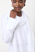 White Long Sleeve Scarf Blouse (3)