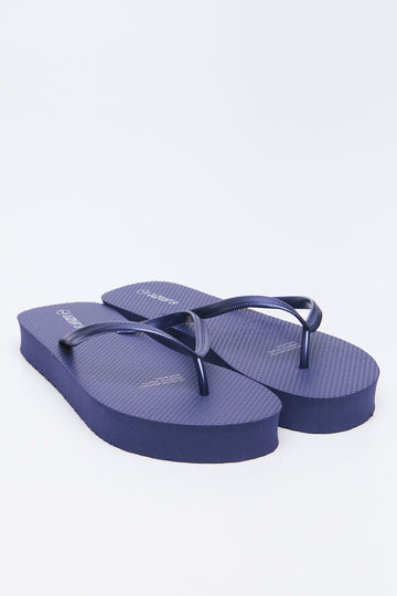 Navy Flatform Flip Flops