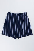 Navy White Striped Bow Skort