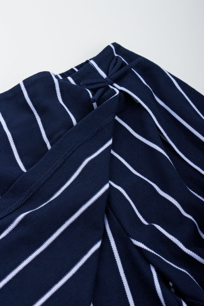 Navy White Striped Bow Skort (1)