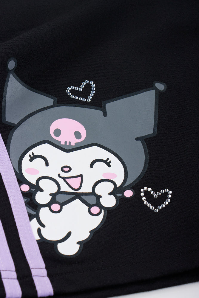 Kuromi Print Black Bermuda Shorts (1)