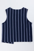 Navy Striped Shell Top With Bows (2)
