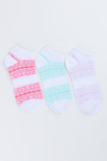 3 Pack Patterned Low Cut Socks